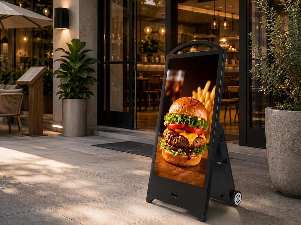 Outdoor Digital Signage at Restaurant Entrance