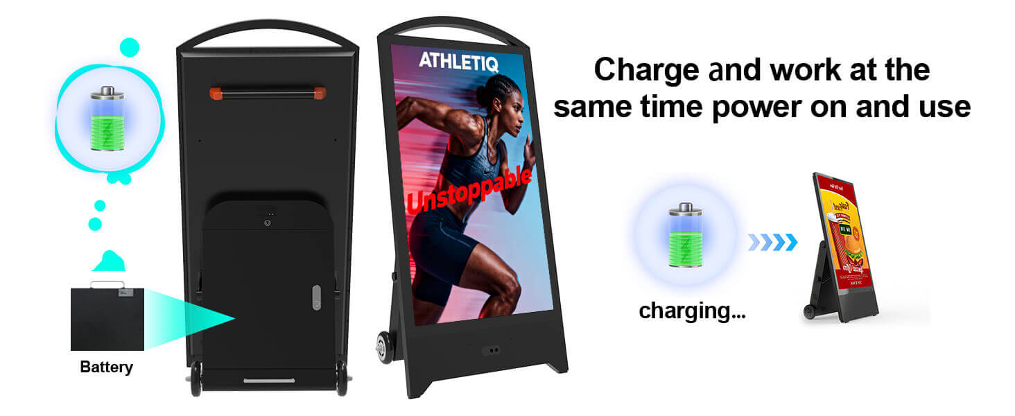 YINGLUX Outdoor Signage Removable Battery & Wheels