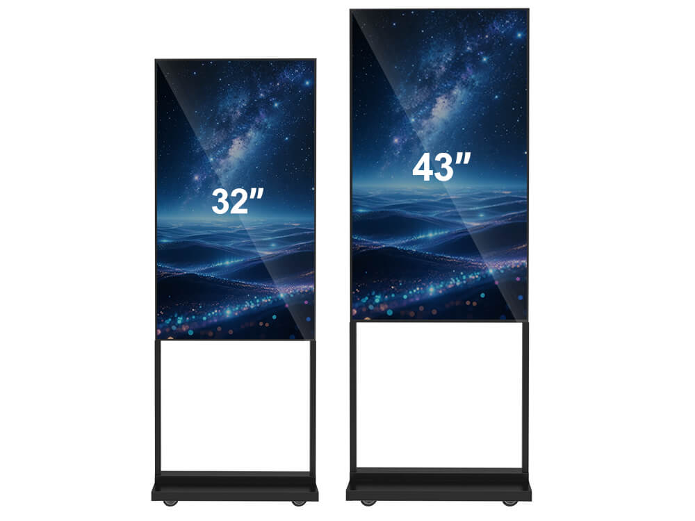 YINGLUX Indoor Digital Signage 32 inch vs 43 inch size comparison