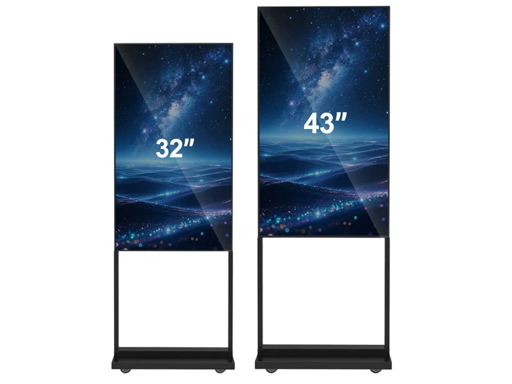 YINGLUX Indoor Digital Signage 32 inch vs 43 inch size comparison