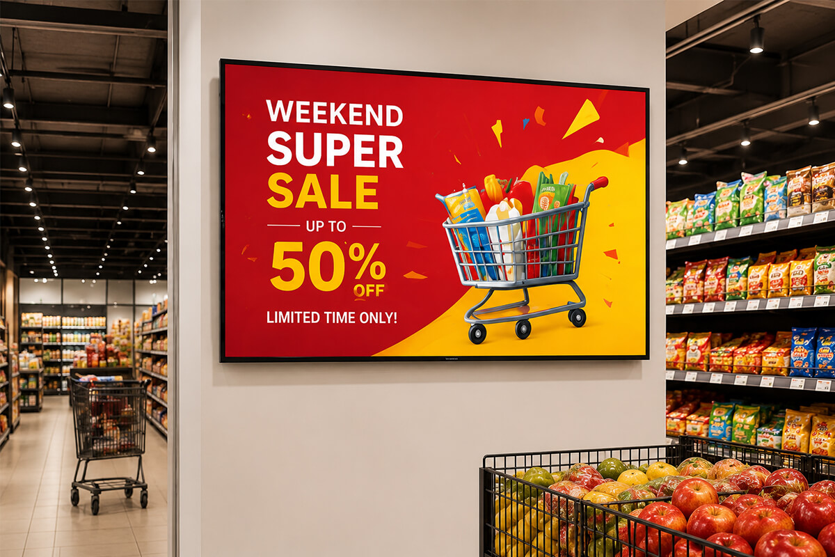 Wall Mount Digital Signage in Retail