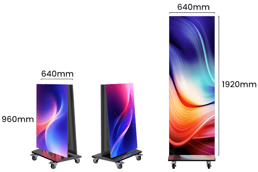 YINGLUX LED Poster Display Slim Design Dimensions