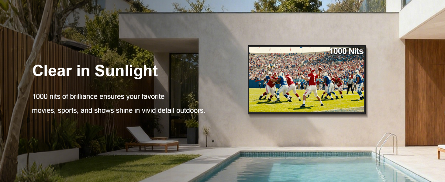YINGLUX outdoor TV 2500 nits high brightness sunlight readable display