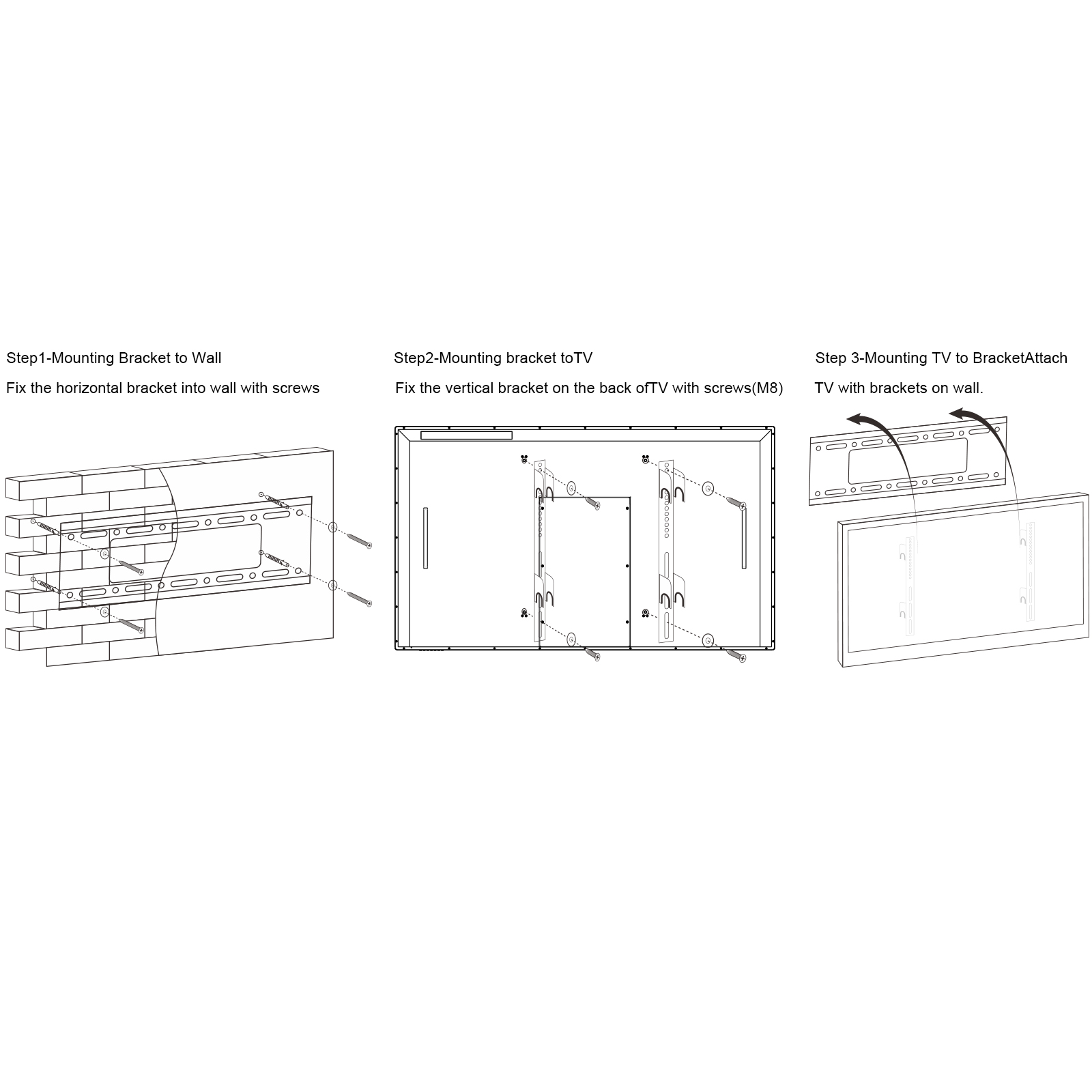 YINGLUX outdoor TV wall mounting bracket installation VESA compatible