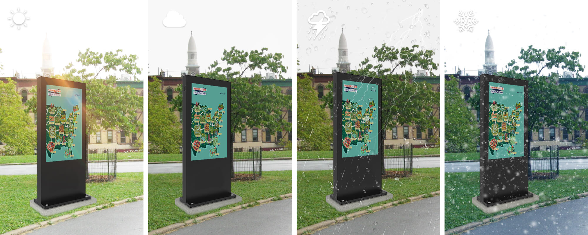 YINGLUX YL-OFS-A IP65 waterproof outdoor digital signage enclosure