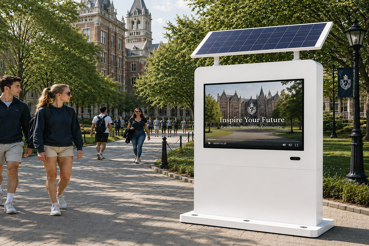 Solar Digital Signage on Campus Park
