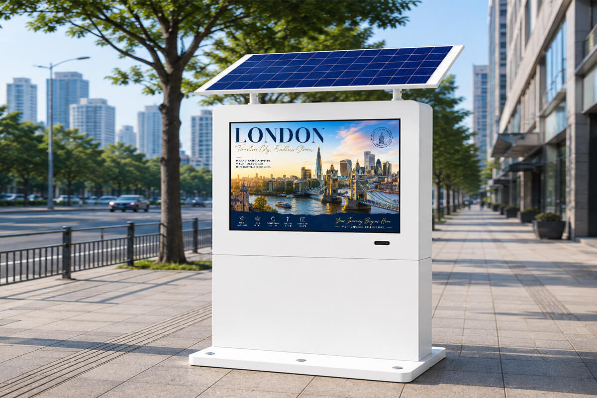 Solar Digital Signage on Street Roadside