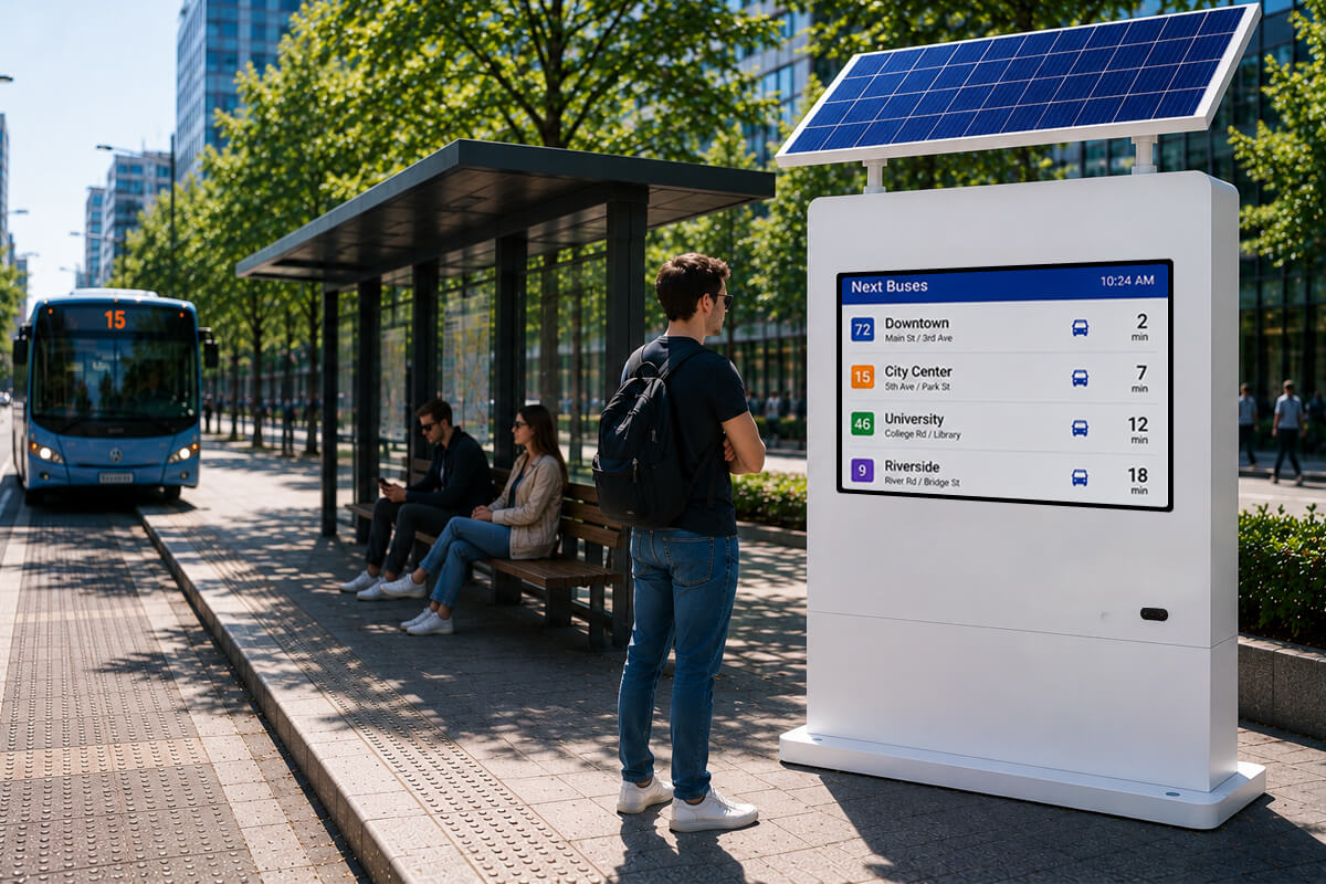Solar Digital Signage at Transport Hub