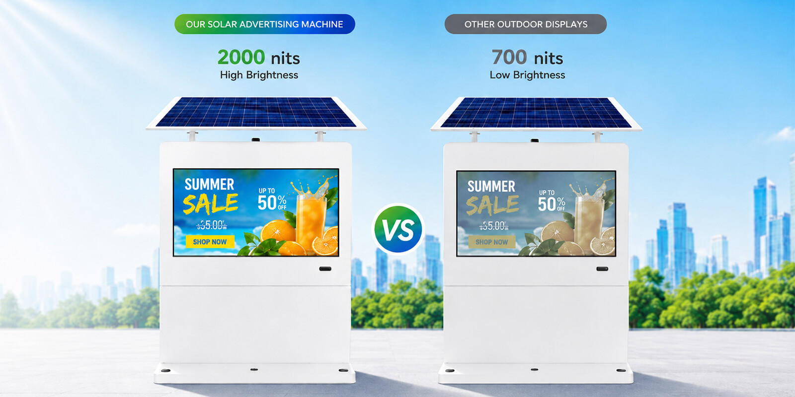YINGLUX 2000nits High Brightness Solar Outdoor Display