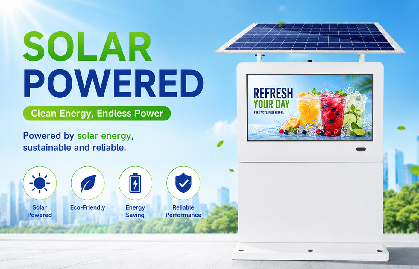 YINGLUX Solar Powered Digital Signage Solar Panel System