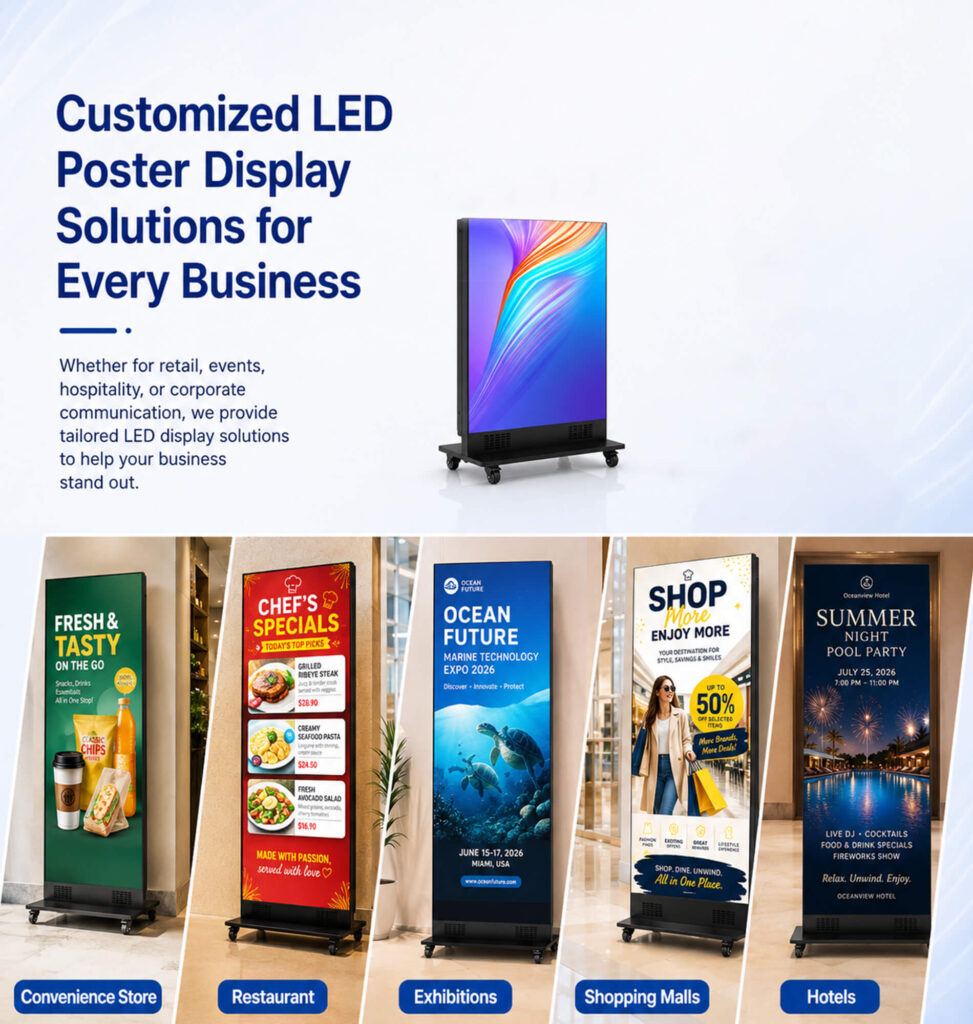commercial led poster display solutions