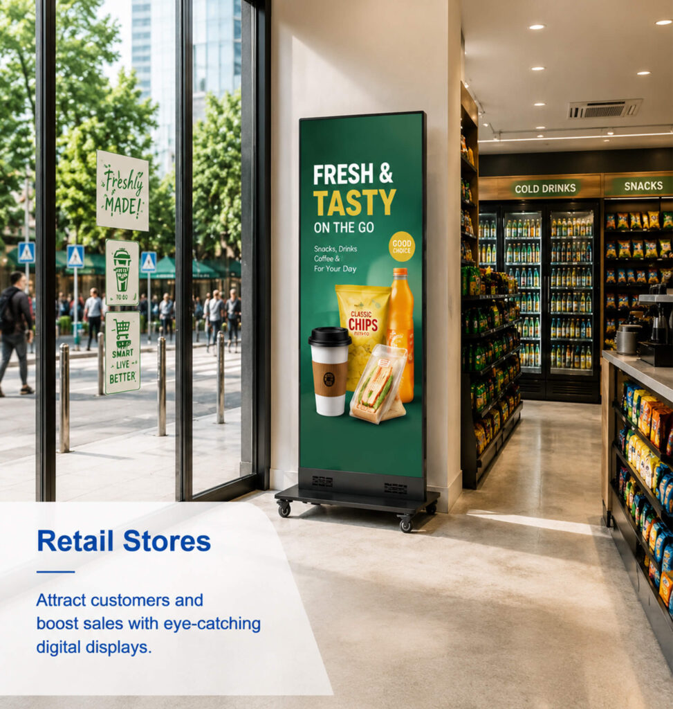 led poster display for retail store advertising