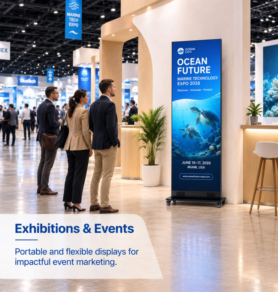 portable led poster display for trade shows
