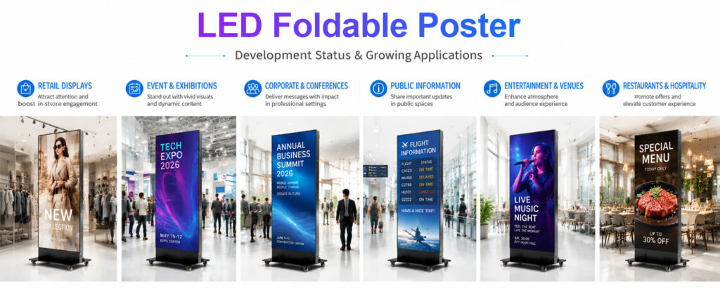 Applications of foldable LED poster display in business