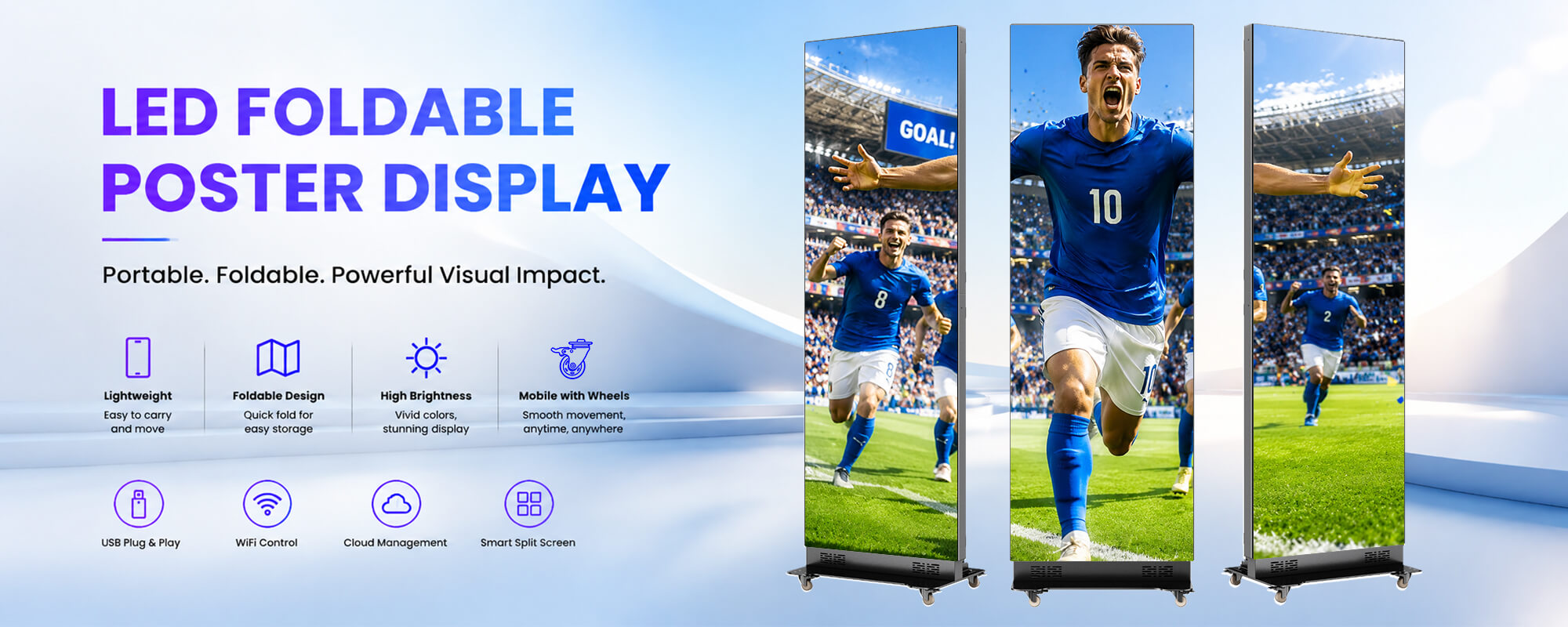 Foldable LED poster display product overview