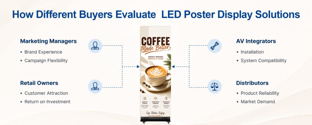 LED poster display selection guide for commercial spaces