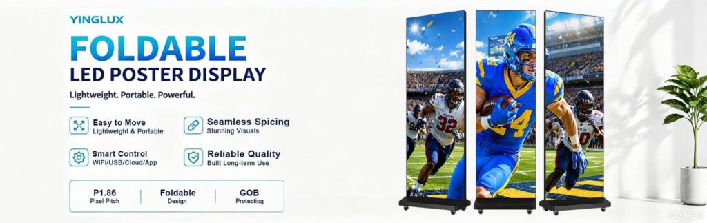 Foldable LED poster display product from supplier