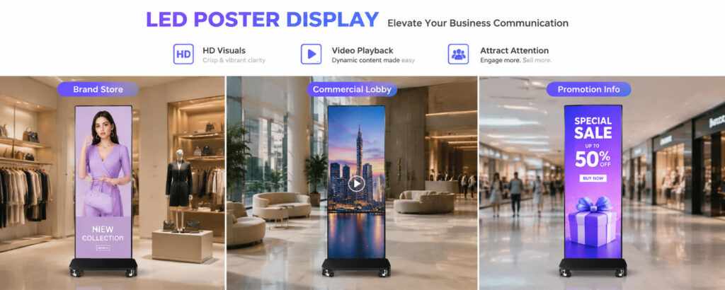Dynamic content advantage of LED poster display
