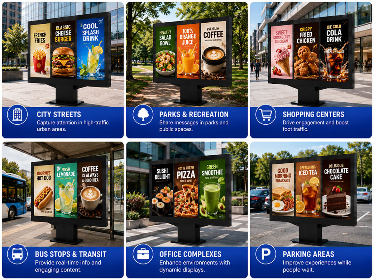 YINGLUX Outdoor Digital Menu Board Application Scenes