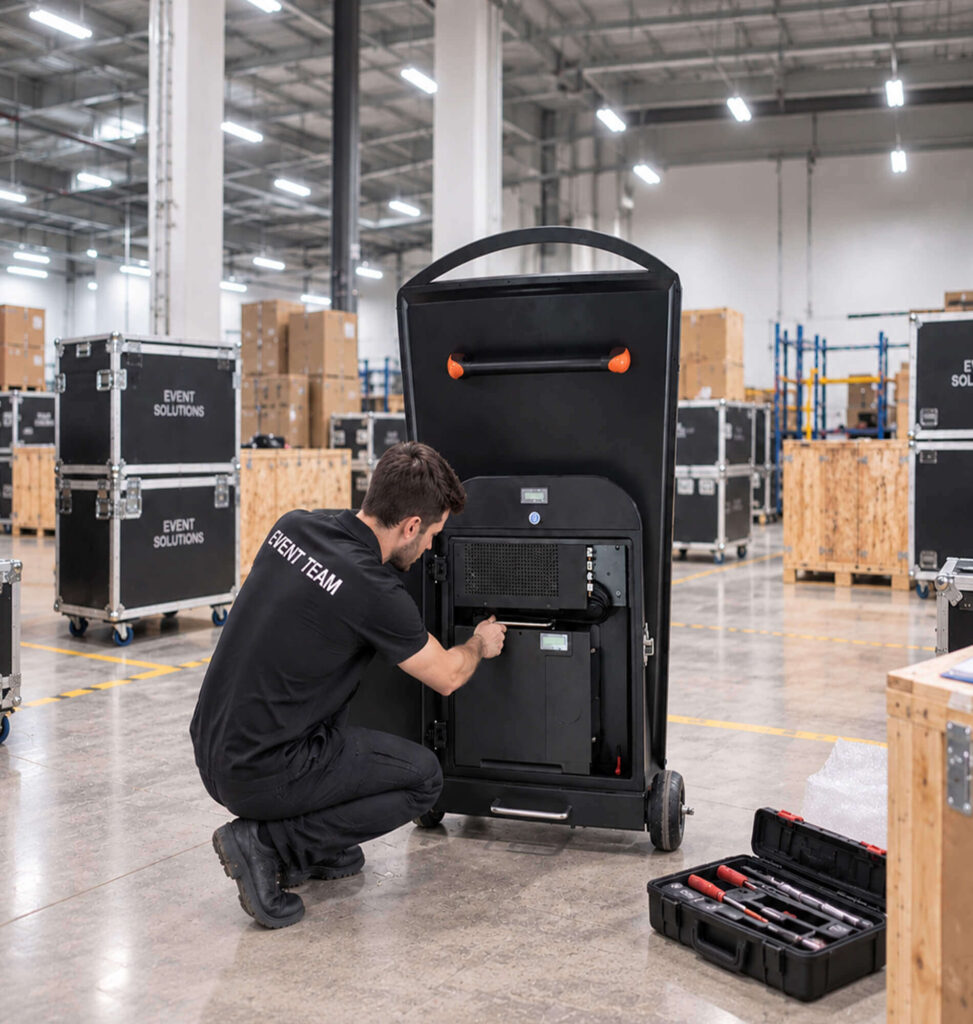 Battery maintenance and installation for digital signage