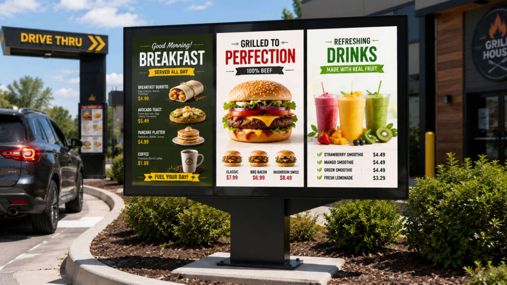 Enterprise multi-lane drive-thru menu board system