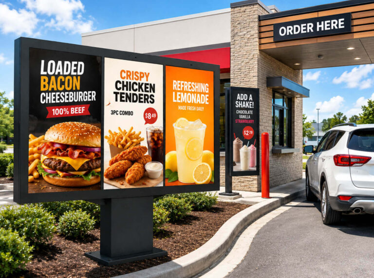 Digital drive-thru menu board application for QSR restaurants