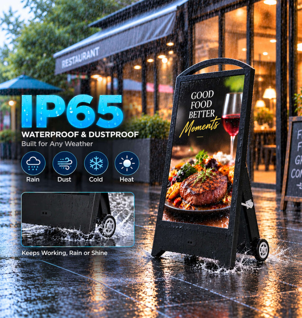 IP65 weatherproofing factor in outdoor digital signage price