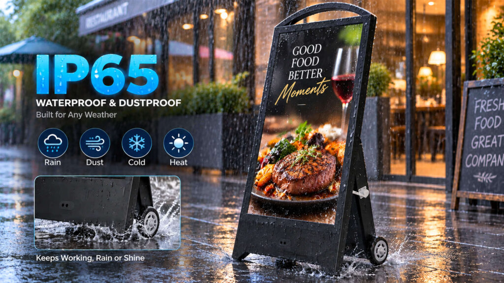 IP65 weatherproofing factor in outdoor digital signage price