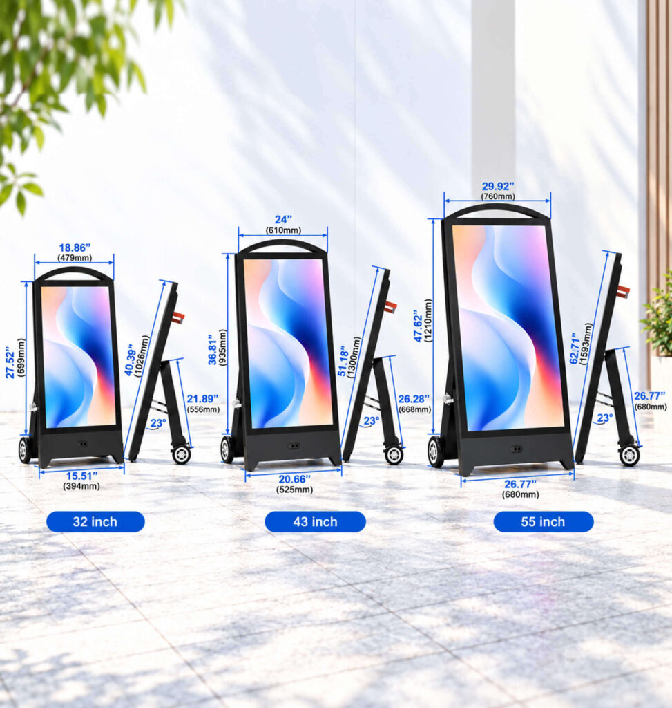 Screen size comparison affecting digital signage pricing