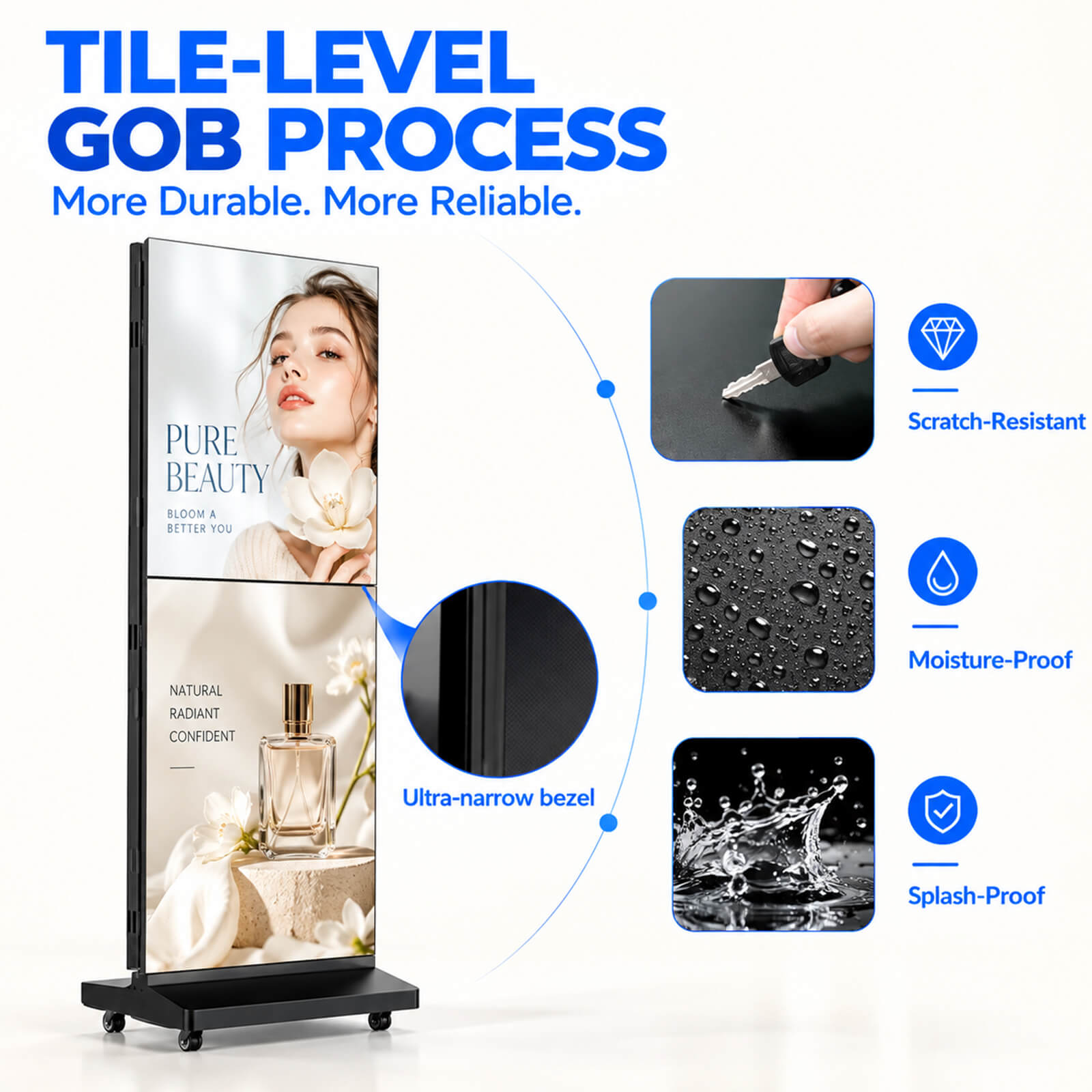 YINGLUX Tri-Fold LED Poster Display GOB Protection