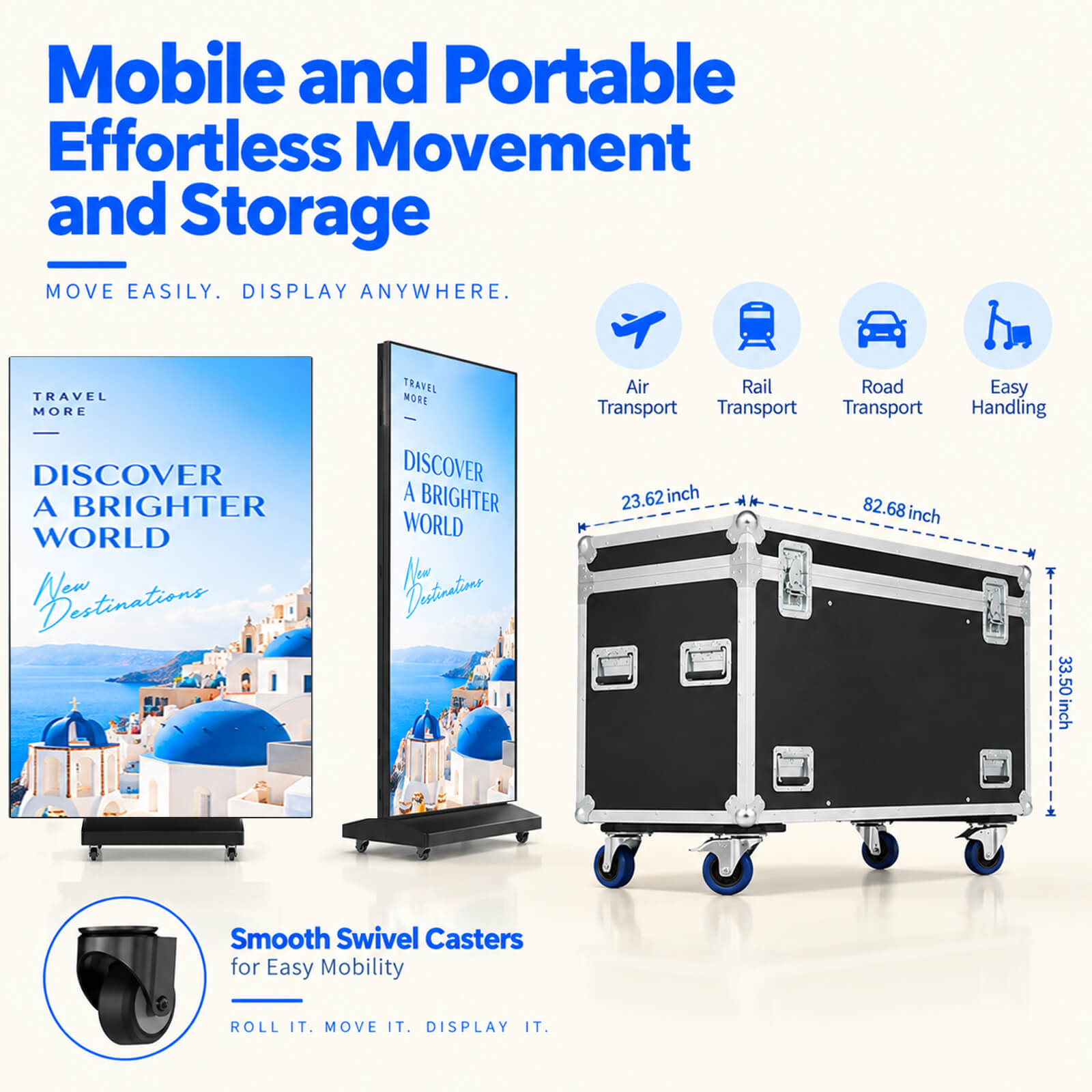 YINGLUX Tri-Fold LED Poster Display Portable Case